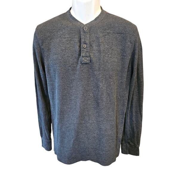G.H. Bass & Co. Other - G.H. Bass & Co Mens Thermal 3 Button Henley Shirt M Waffle Knit Gray minimalist